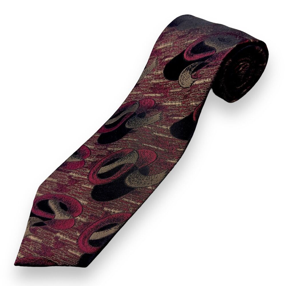 Stefano‎ Milano Tie Made in Italy 100% Silk Multicolor Abstract Pattern 58" 3.5"